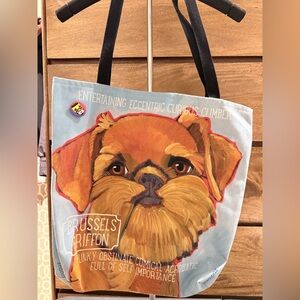 Ursula Dodge Design Studio Brussels Griffon Tote Bag canvas Original artwork